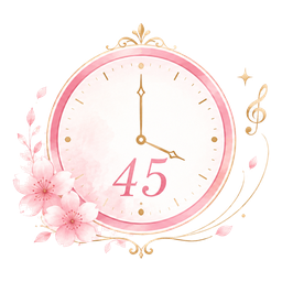 45分のレッスンを表す時計