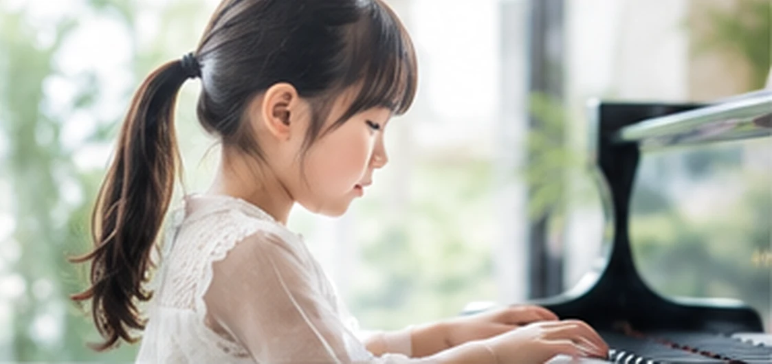 子どもがピアノを弾くイメージ