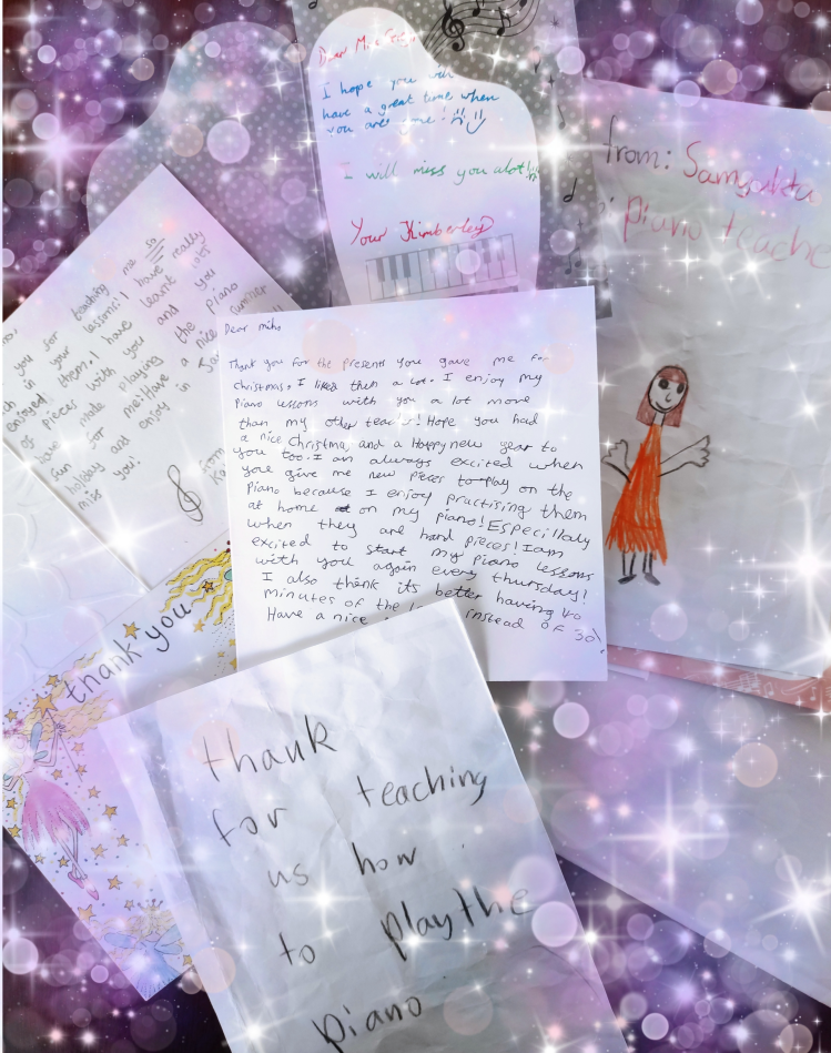 生徒さんから届いたThank you cards
